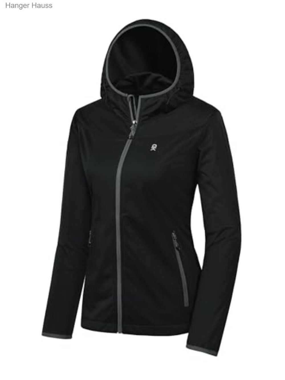 Women's Lightweight Hooded Softshell Jacket Windproof Water Repellent for